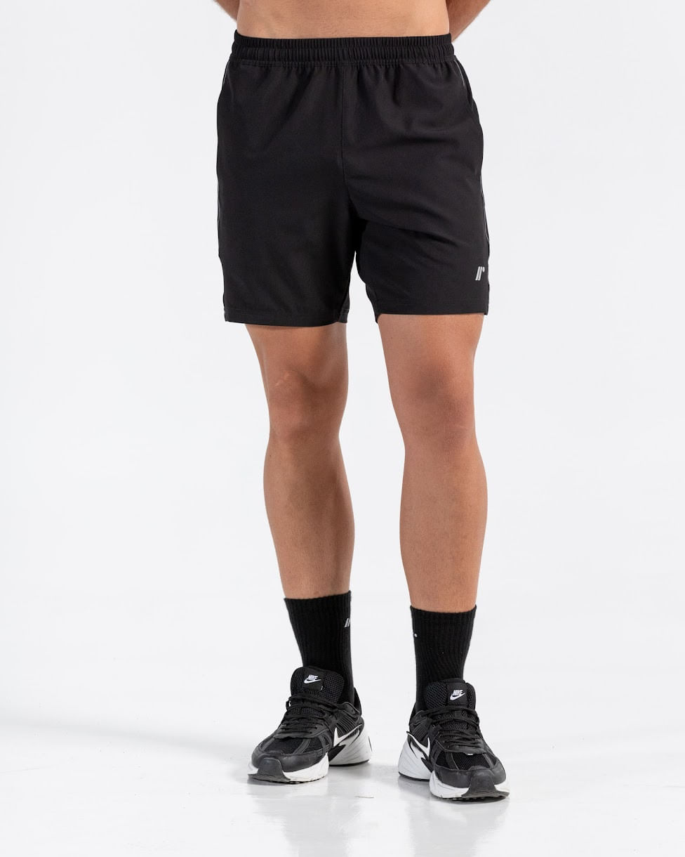 Pantaloneta  Deportiva Para Hombre Color Negro/Jaspe