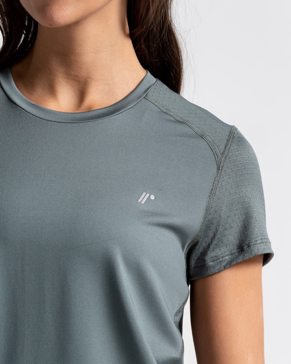 Camiseta Deportiva,  Color Verde Laurel Para Mujer
