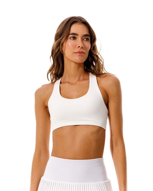Top Deportivo Tiras Cruzadas,  Color Blanco Para Mujer