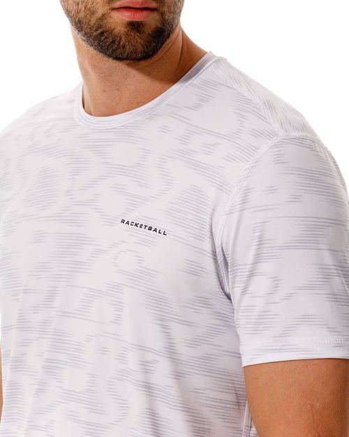 Camiseta Con Corte Láser,  Color Blanco Para Hombre