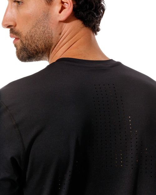 Camiseta Con Corte Láser,  Color Negro  Para Hombre