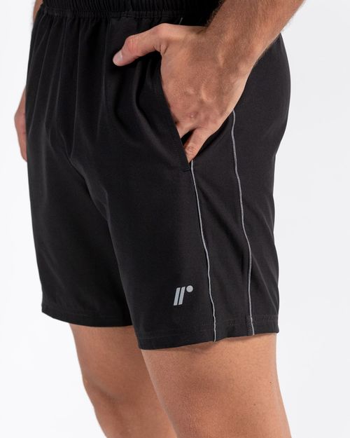 Pantaloneta  Deportiva Para Hombre Color Negro/Jaspe