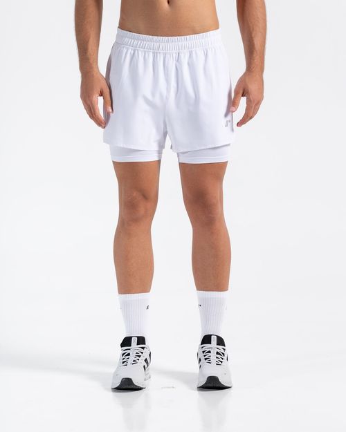 Pantaloneta Running Deportiva,  Color Blanco Para Hombre