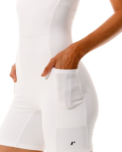 Enterizo Deportivo,  Color Blanco Para Mujer