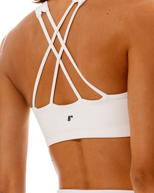 Top Deportivo Tiras Cruzadas,  Color Blanco Para Mujer