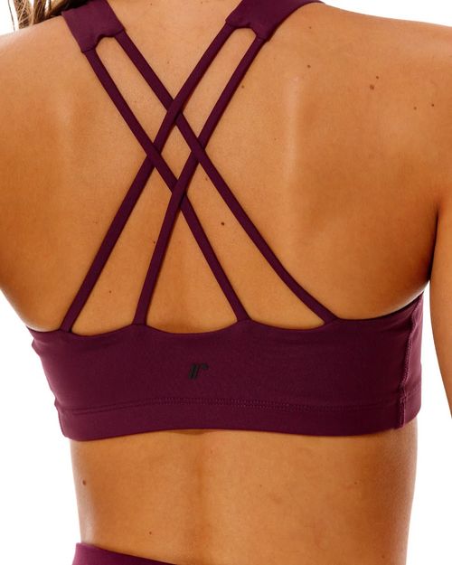 Top Deportivo Tiras Cruzadas,  Color Uva  Para Mujer
