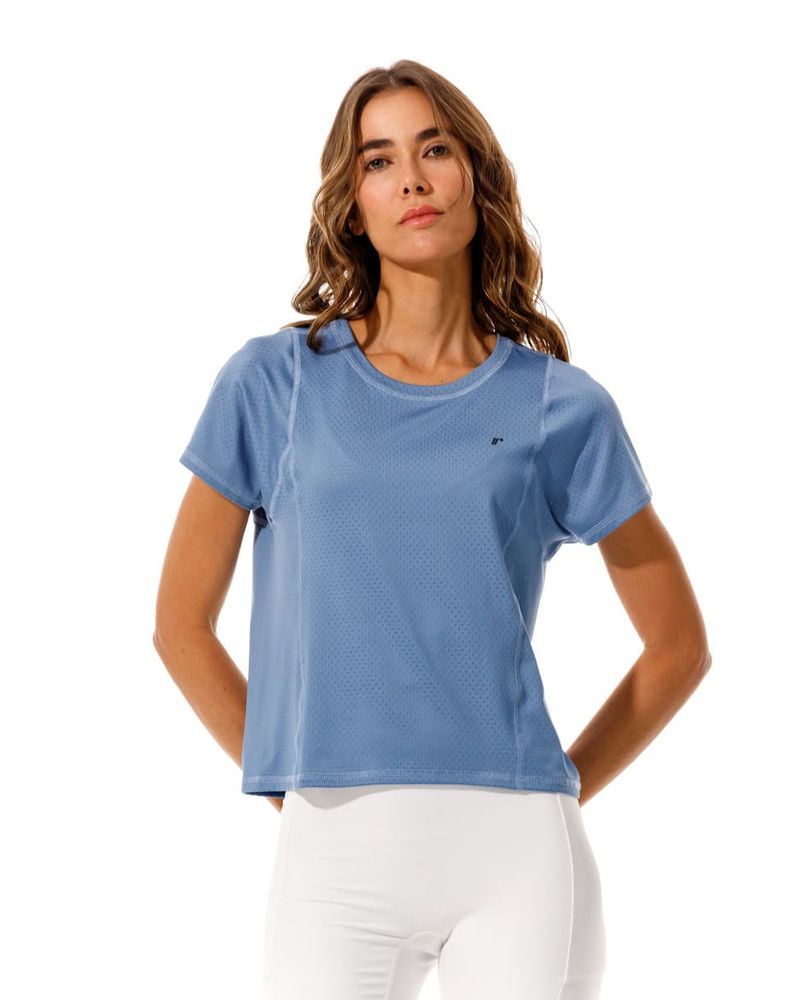 Camiseta-Deportiva-En-Malla--Color-Azul-Para-Mujer--