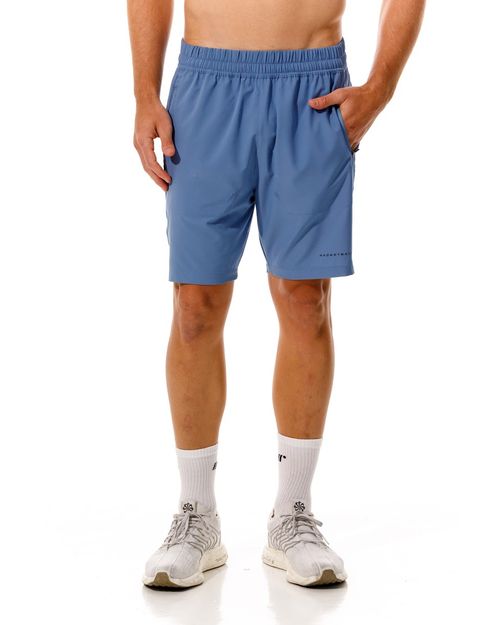 Pantaloneta Con Aberturas Laterales,  Color Azul Para Hombre