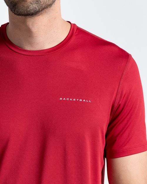 Camiseta Deportiva Cuello Redondo,  Color Rojo Para Hombre