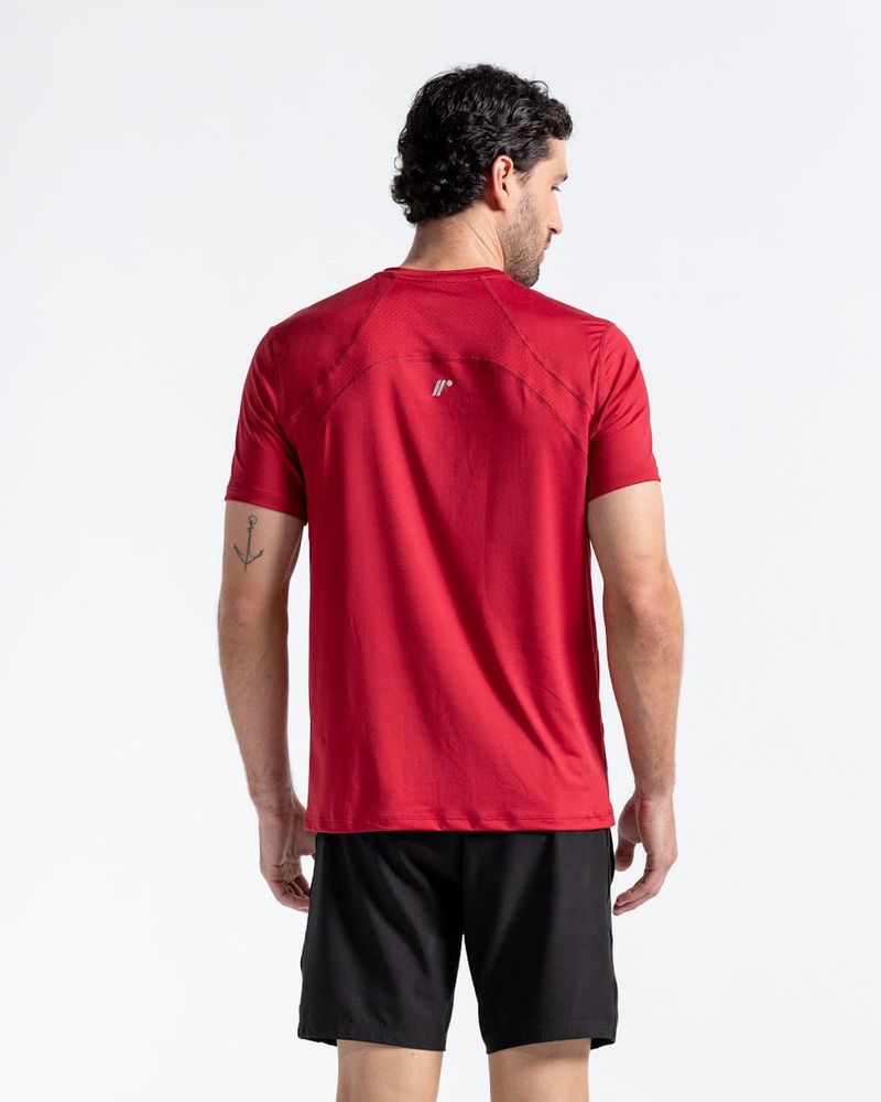 Camiseta-Deportiva-Cuello-Redondo--Color-Rojo-Para-Hombre