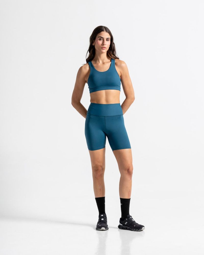 Top-Esencial-Sesgos--Color-Petroleo-Para-Mujer--