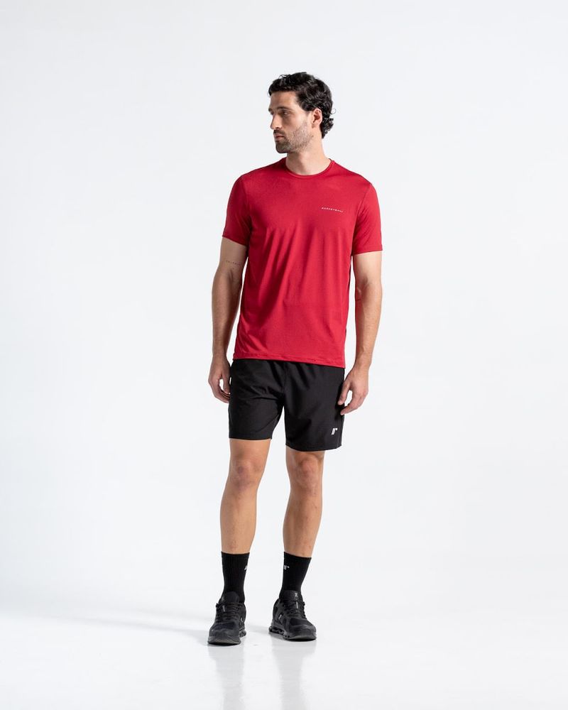 Camiseta-Deportiva-Cuello-Redondo--Color-Rojo-Para-Hombre