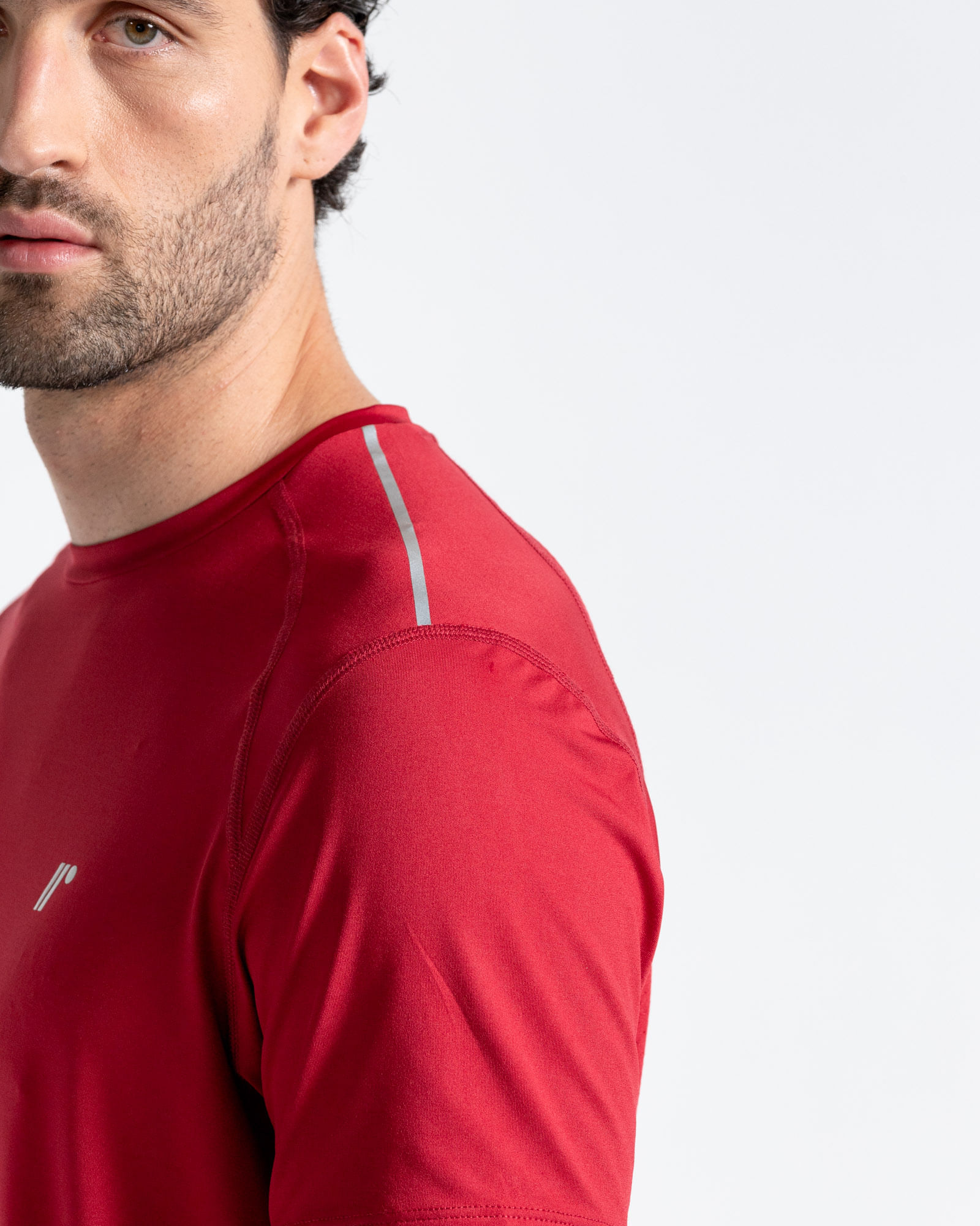 Camiseta Deportiva Manga Corta,  Color Rojo Para Hombre