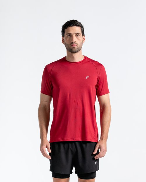 Camiseta Deportiva Manga Corta,  Color Rojo Para Hombre