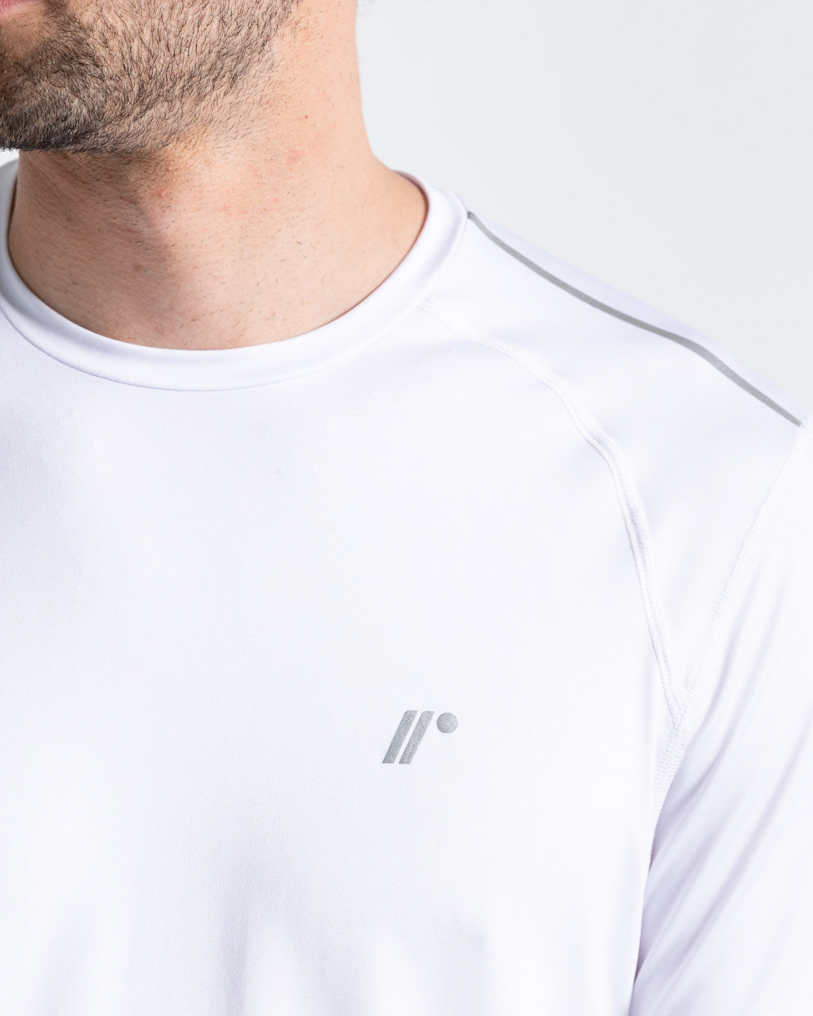 Camiseta Deportiva Manga Corta,  Color Blanco Para Hombre