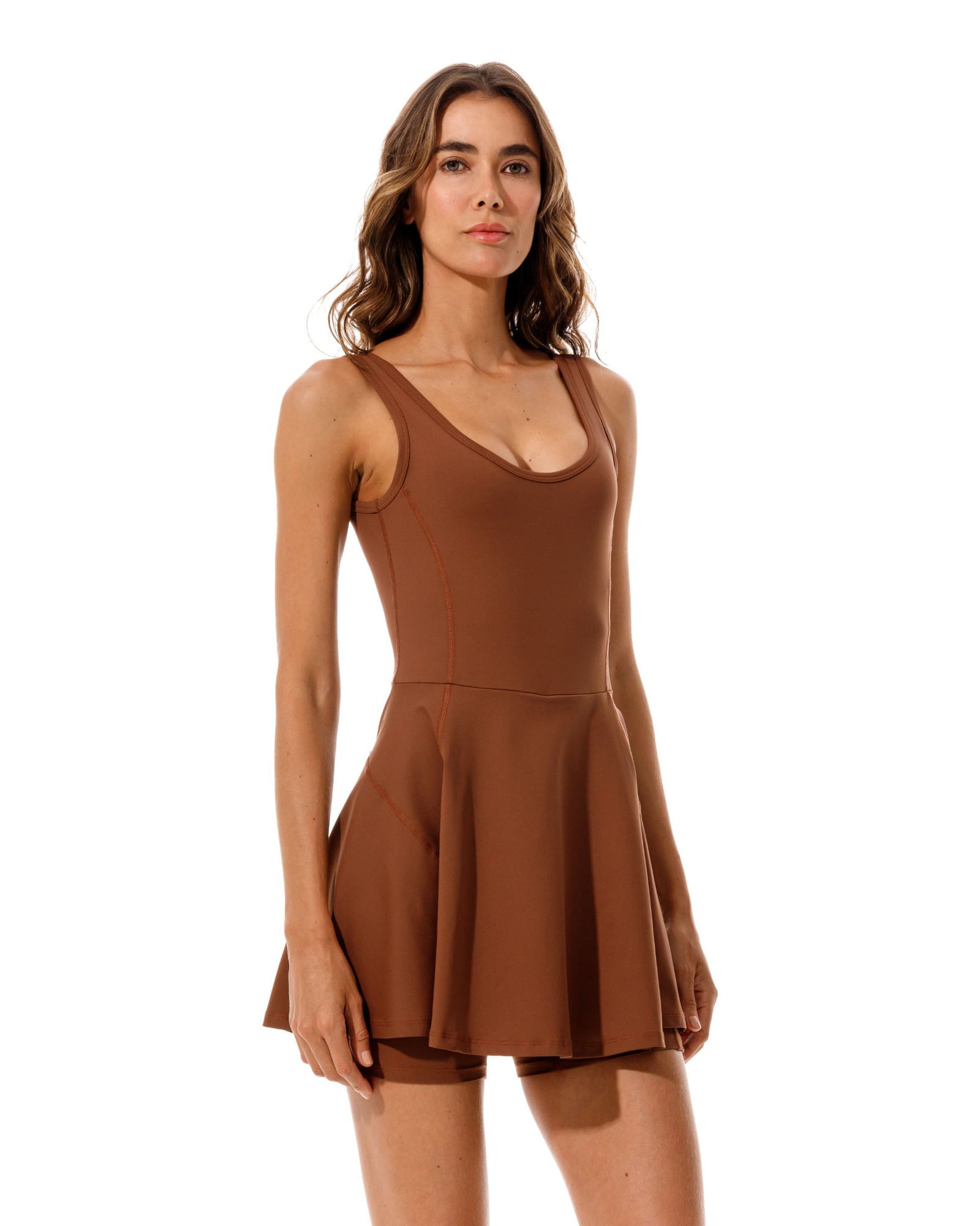 Vestido Deportivo,  Color Chocolate  Para Mujer