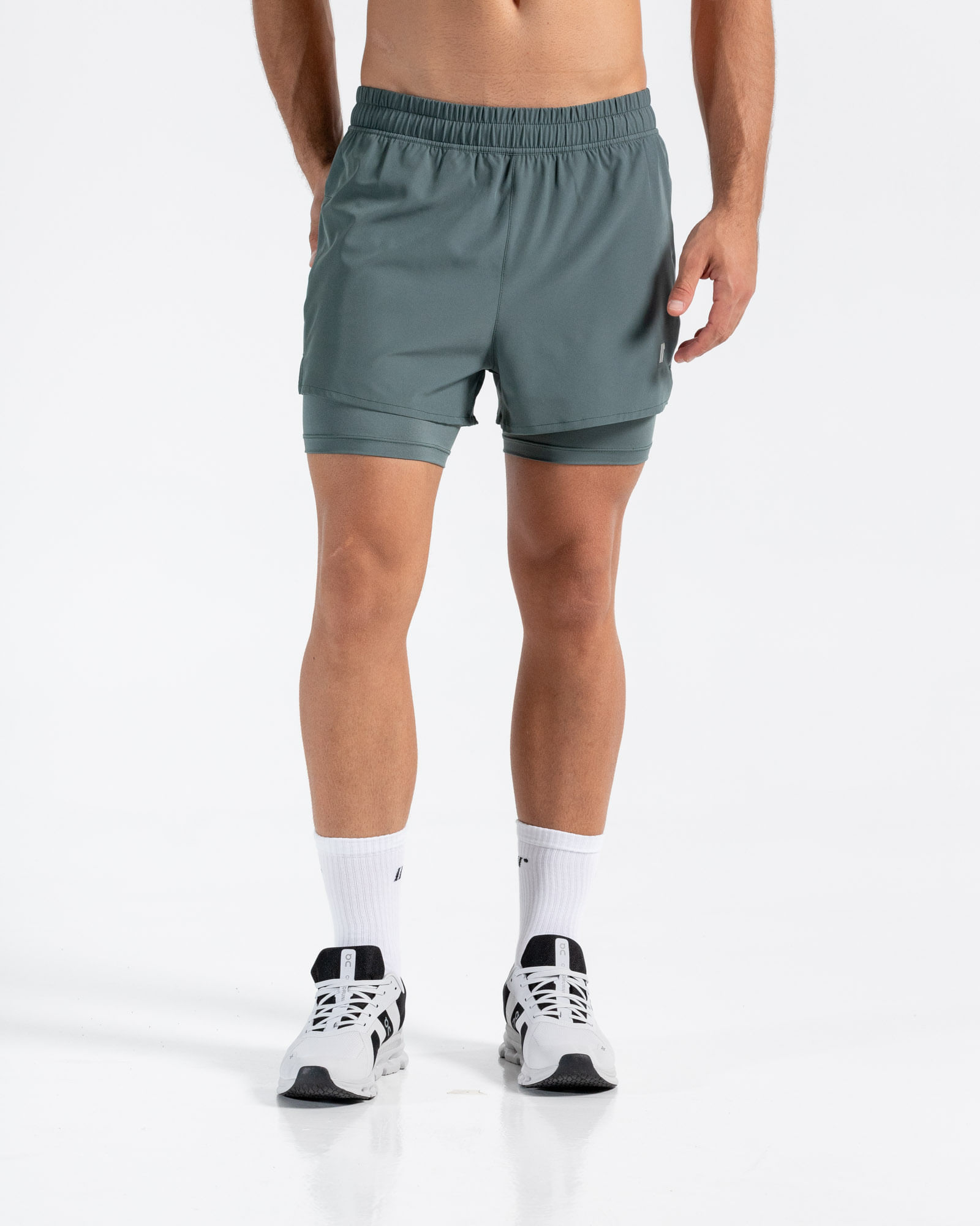 Pantaloneta Running, Color Verde Para Hombre