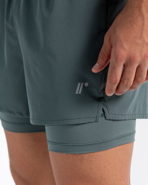 Pantaloneta Running, Color Verde Para Hombre