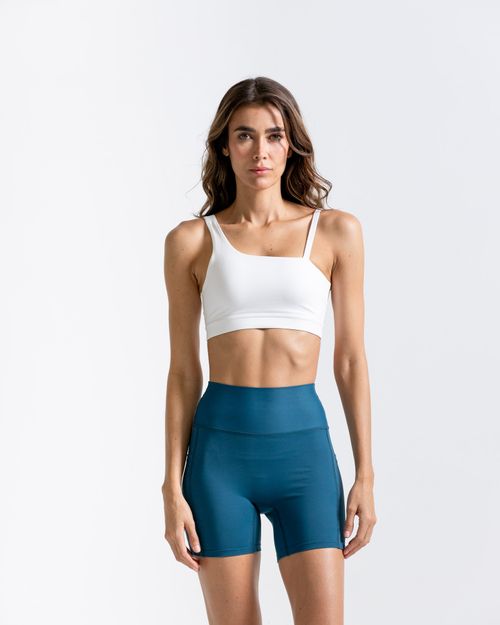 Top  Deportivo Asimetrico,  Color Blanco Para Mujer