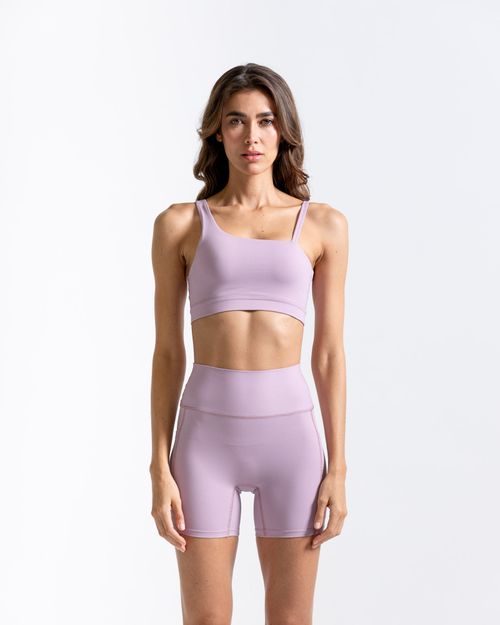 Top  Deportivo Asimetrico,  Color Mora Para Mujer