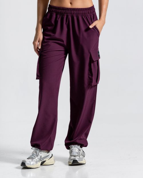Pantalón Cargo Con Bota Ajustable,  Color Uva  Para Mujer