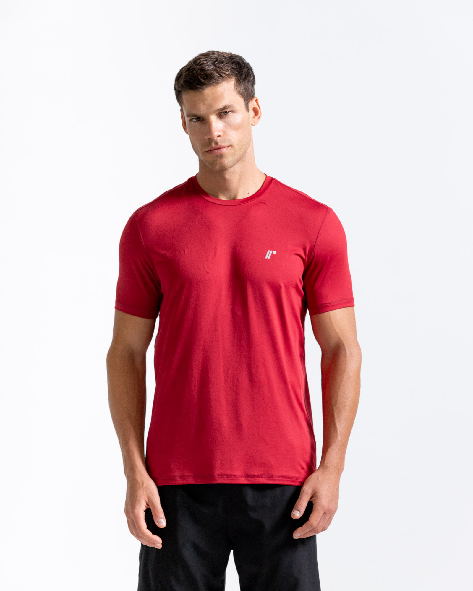 Camiseta Deportiva Manga Corta,  Color Rojo Para Hombre