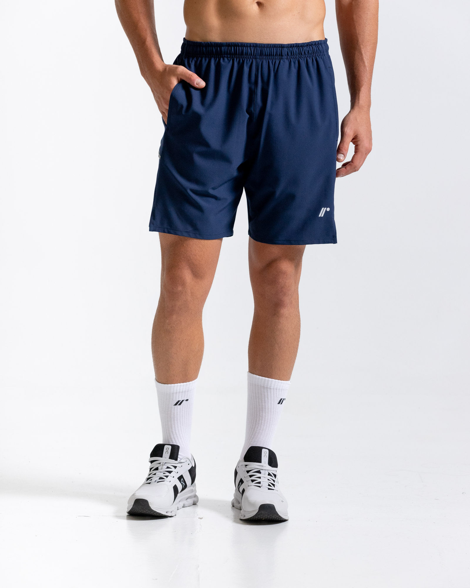 Pantaloneta Deportiva,  Color Azul Oscuro  Para Hombre