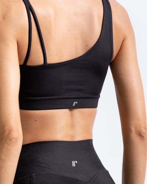 Top  Deportivo Asimetrico,  Color Negro  Para Mujer