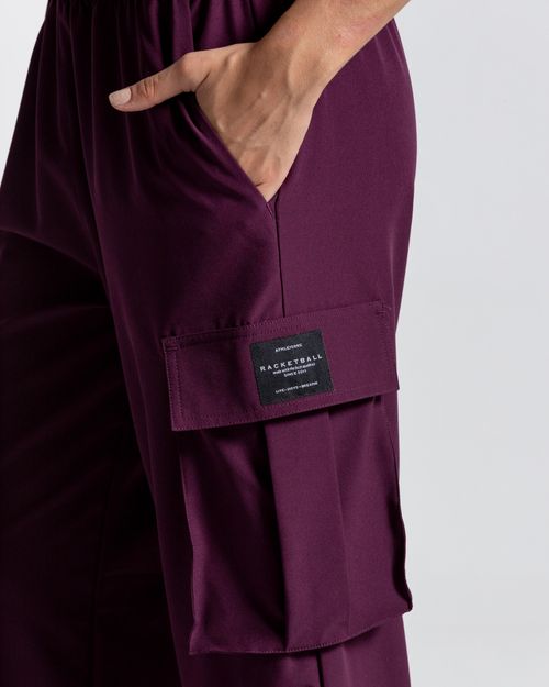 Pantalón Cargo Con Bota Ajustable,  Color Uva  Para Mujer