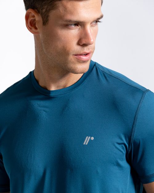Camiseta Deportiva Manga Corta,  Color Petroleo Para Hombre
