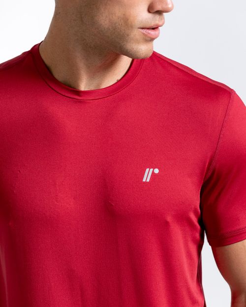Camiseta Deportiva Manga Corta,  Color Rojo Para Hombre