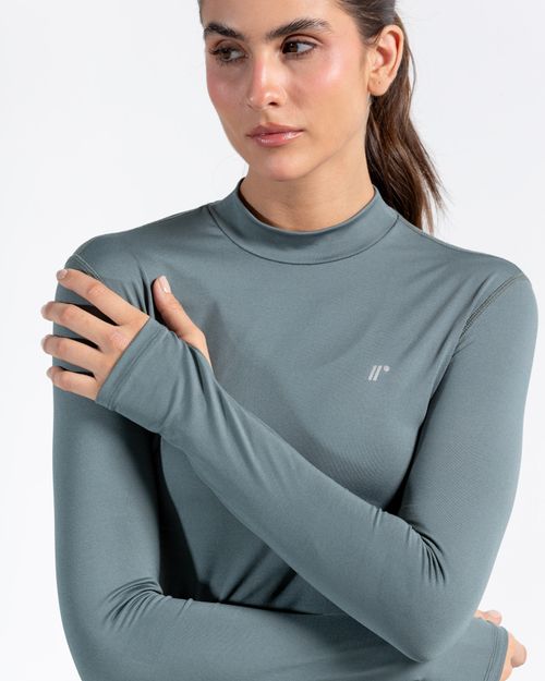 Camibuzo Origen Cuello Alto Deportivo, Color Verde Laurel Para Mujer