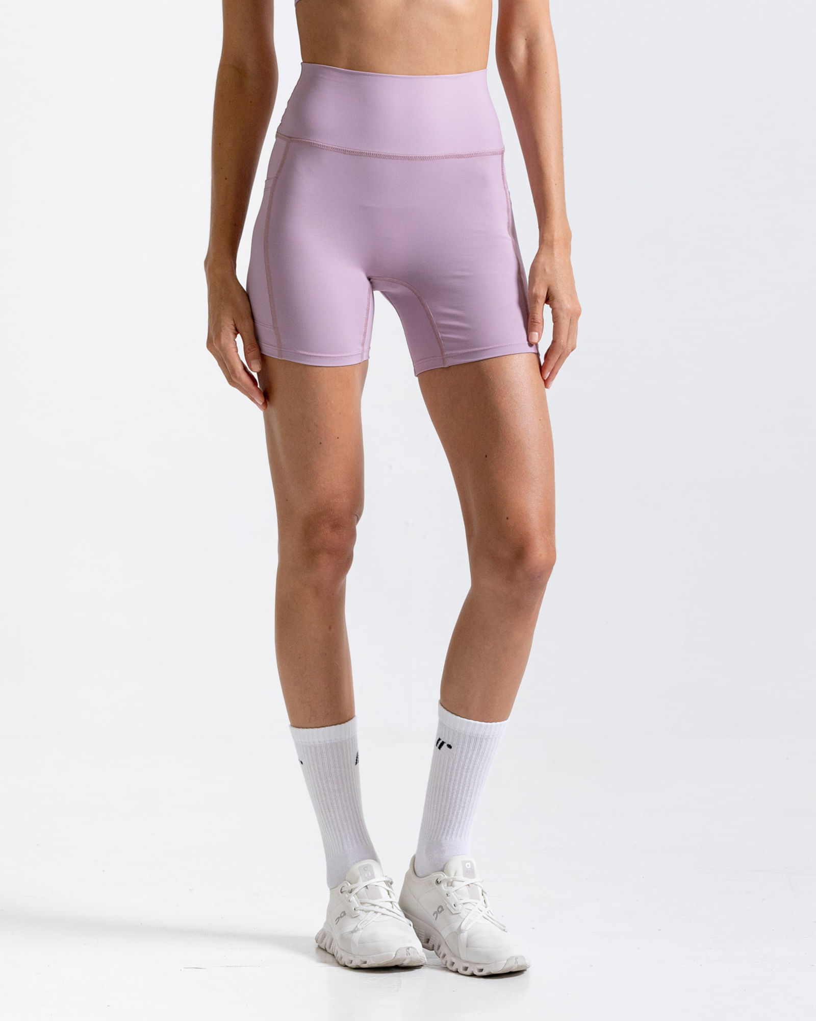 Licra Corta Deportiva,  Color Mora Para Mujer