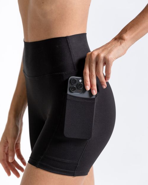 Licra Corta Deportiva,  Color Negro  Para Mujer