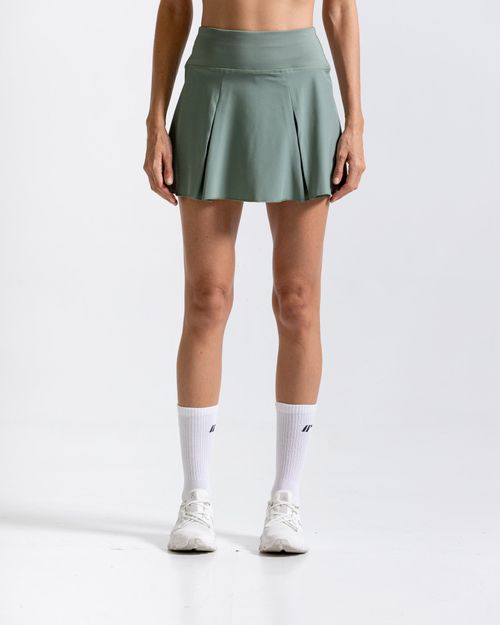 Falda Con Pliegues,  Color Verde  Para Mujer
