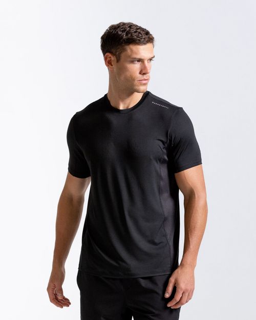 Camiseta Manga Corta,  Color Negro  Para Hombre