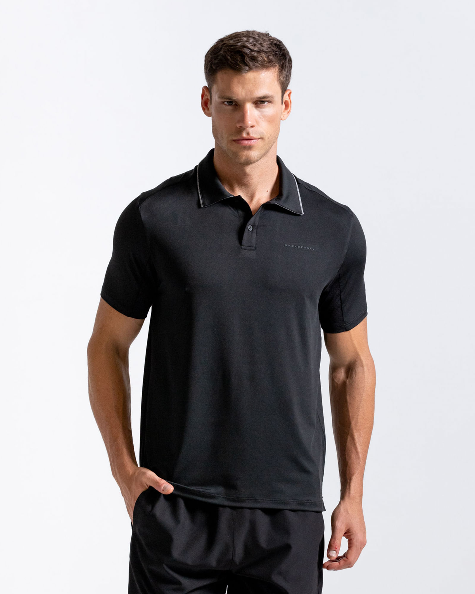 Camiseta Polo,  Color Negro  Para Hombre