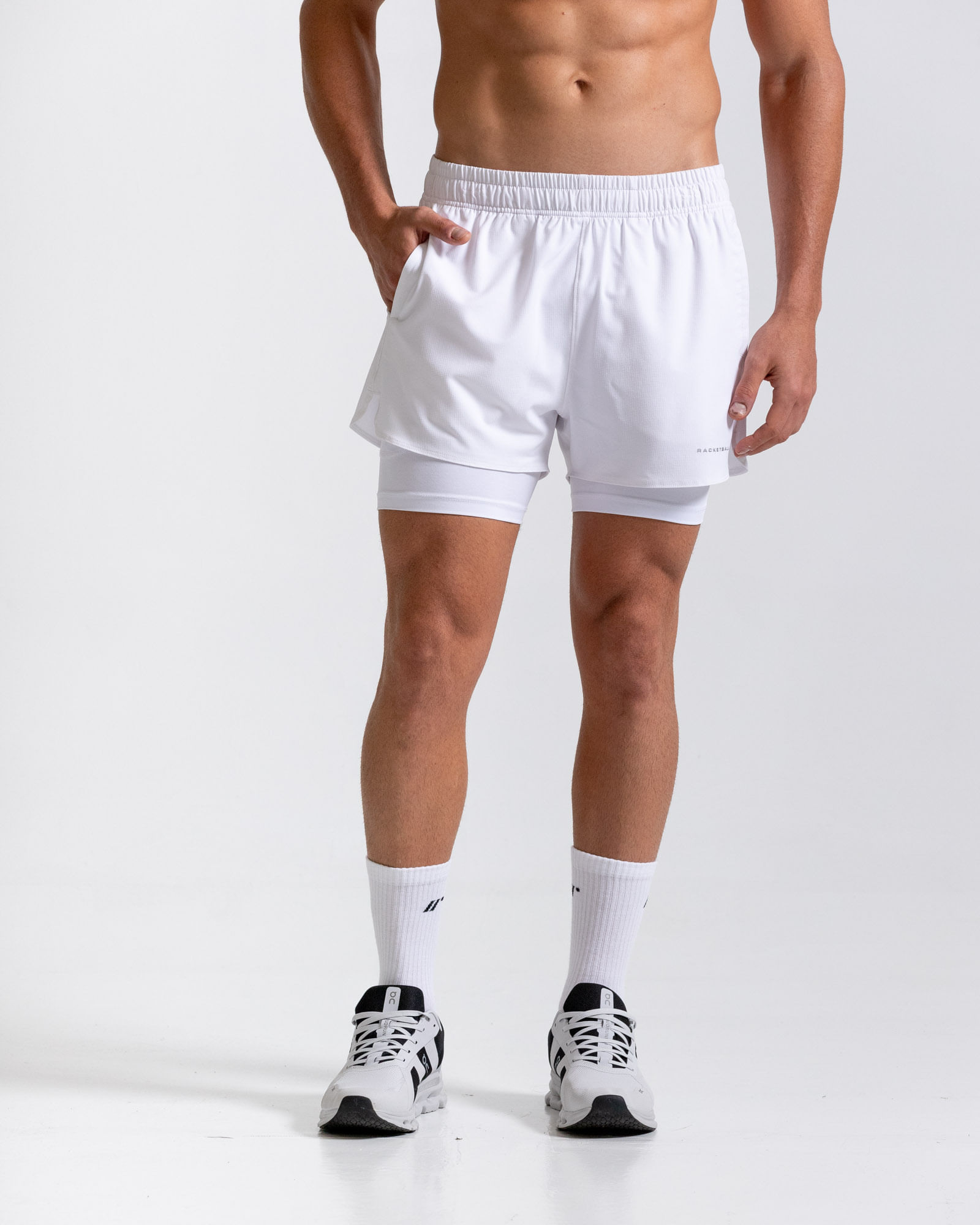 Pantaloneta Running,  Color Blanco Para Hombre