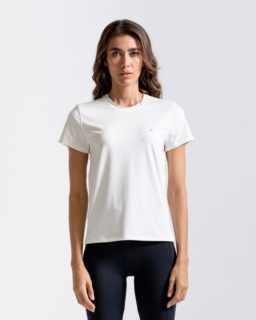 Camiseta  Bloques En Malla,  Color Marfil Para Mujer