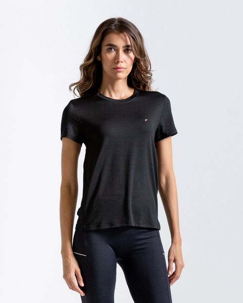 Camiseta  Bloques En Malla,  Color Negro  Para Mujer