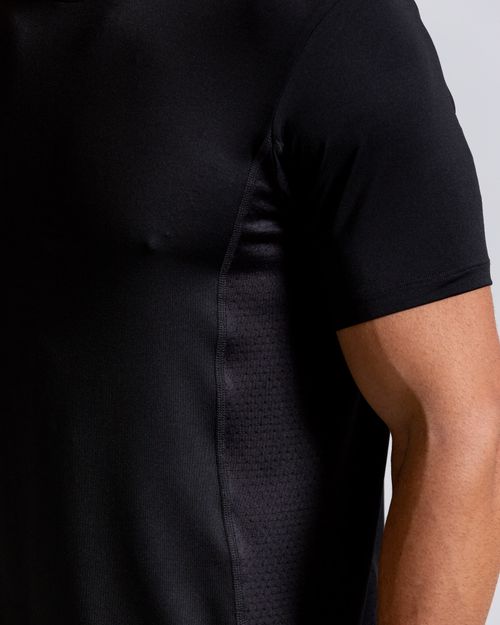 Camiseta Manga Corta,  Color Negro  Para Hombre