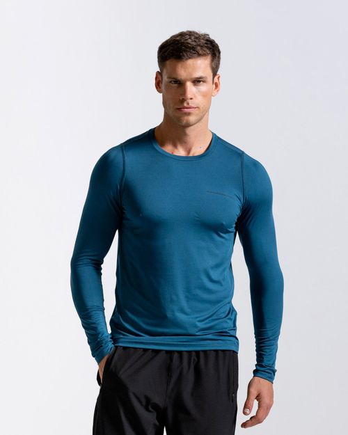 Camibuzo Espalda En Malla,  Color Azul Oceano  Para Hombre
