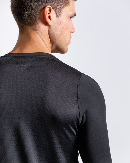 Camibuzo Espalda En Malla,  Color Negro  Para Hombre