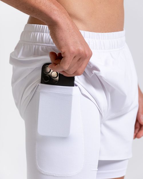 Pantaloneta Running,  Color Blanco Para Hombre