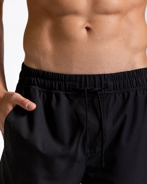 Pantaloneta Deportiva,  Color Negro  Para Hombre