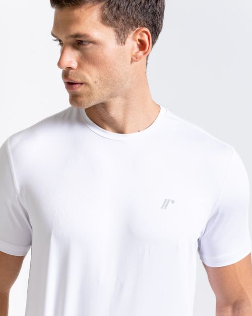 Camiseta Deportiva Manga Corta, Color Blanco Para Hombre