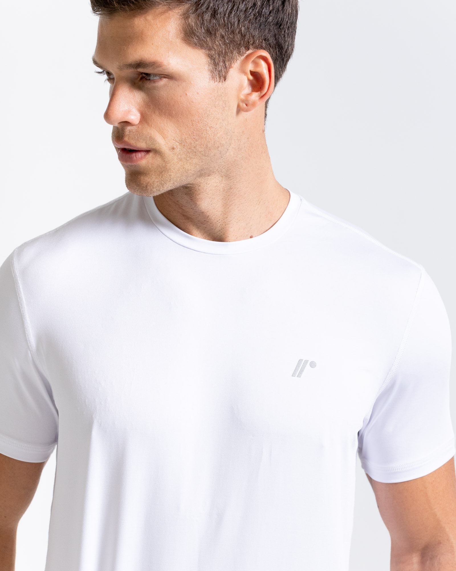 Camiseta Deportiva Manga Corta, Color Blanco Para Hombre