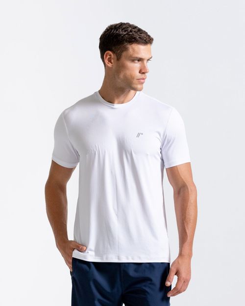 Camiseta Deportiva Manga Corta, Color Blanco Para Hombre