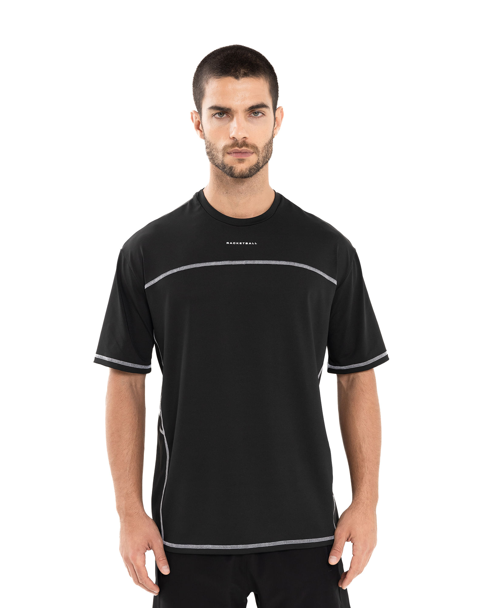 Camiseta Oversize,  Color Negro Blanco Para Hombre