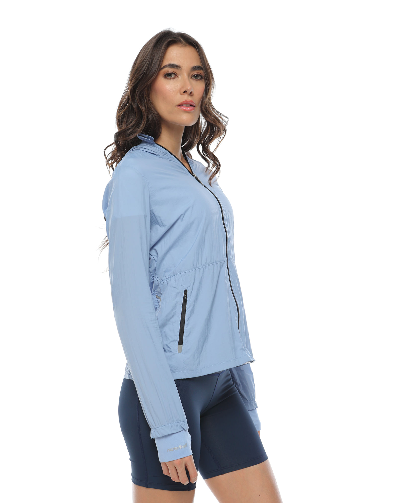 Chaqueta Rompeviento,  Color Azul Lavanda Para Mujer